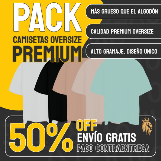 CAMISETAS OVERZITE PREMIUM PACK X 3